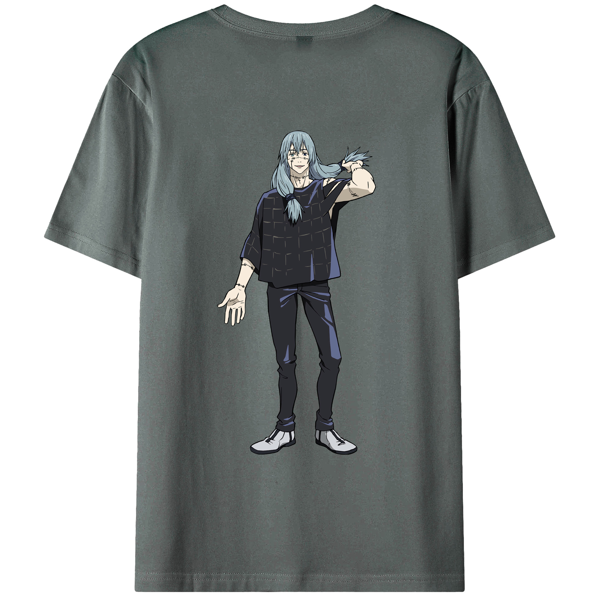 （画像用） 呪術廻戦 Jujutsu Kaisen 綿100％ メンズ半袖Tシャツ（バックプリント） 通気性